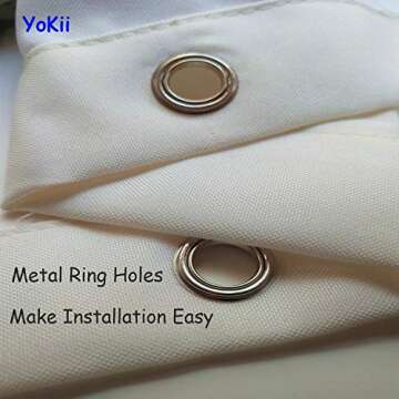 YoKii 78-Inch Tassel Shower Curtain for Stylish Bathrooms