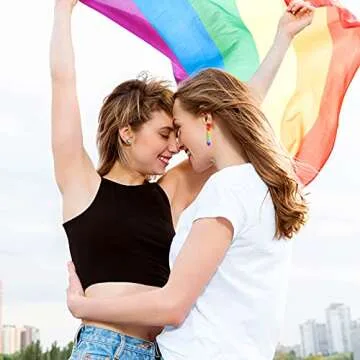 Hicarer 6 Pairs Rainbow Pride Earrings for Celebrations