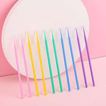 500 Pcs Micro Applicator Brush, Micro Swabs, Disposable Eye Lashes Mascara Wands for Eyelash Extension Tbestmax