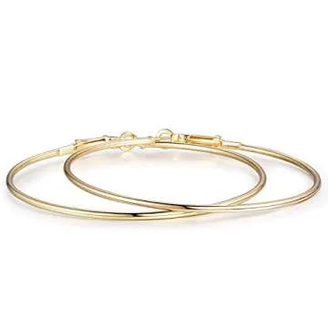 3 Pairs Dainty Big Hoop Earrings for Women, 70mm Stainless Steel 14K Gold Plated Rose Gold Plated Silver Large Hoops for Women