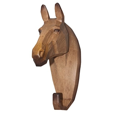 Comfy Hour Wildlife Collection Horse Head Single Coat Hook - Unique Wall Decor in Brown