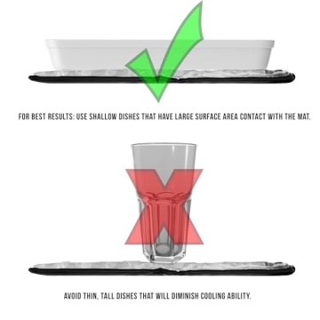 FlexiFreeze Party Mat Chiller - Food Cooling Buffet Cooler for Cold Serving Black (19" x 15")