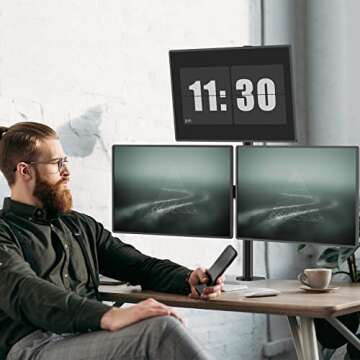 WALI Triple Monitor Desk Mount, Adjustable Stand for 3 Screens