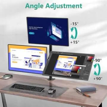 WALI Triple Monitor Desk Mount - Fully Adjustable Stand