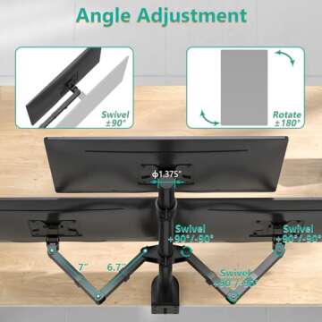 WALI Triple Monitor Desk Mount - Fully Adjustable Stand