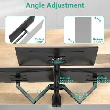 WALI Triple Monitor Desk Mount - Fully Adjustable Stand