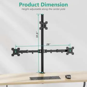 WALI Triple Monitor Desk Mount - Fully Adjustable Stand
