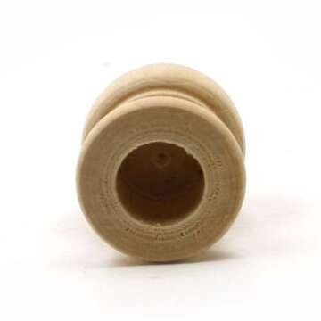 Mylittlewoodshop Pkg of 12 - Finial Dowel Cap - 1-1/16 Tall with 1/2 inch Hole Unfinished Wood (WW-D...