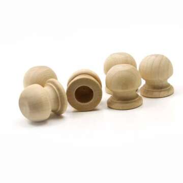 Finial Dowel Caps Pack of 12 Unfinished Wood Craft Essentials