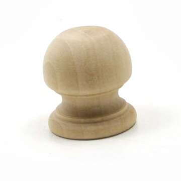 Finial Dowel Caps Pack of 12 Unfinished Wood Craft Essentials