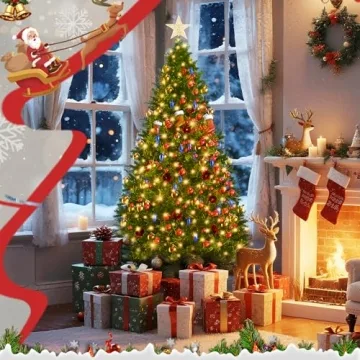 Buy 6FT Pre-Lit LEVELEVE Christmas Tree for Home Decor