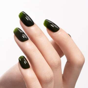 MAYCHAO 15ML Jelly Moss Green Gel Nail Polish 1Pc Transparent Forest Jade Green Gel Polish Soak Off ...