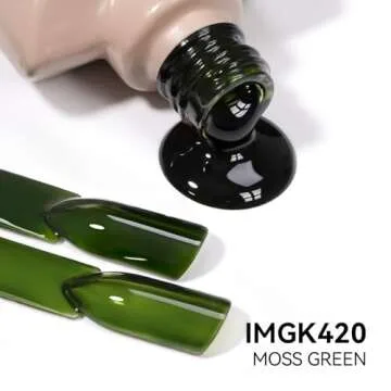 MAYCHAO 15ML Jelly Moss Green Gel Nail Polish 1Pc Transparent Forest Jade Green Gel Polish Soak Off UV LED Translucent Nail Polish Nail Art Starter Manicure Salon DIY at Home, 0.5 OZ