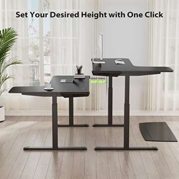 EE Eureka Ergonomic L Shaped Standing Desk 61" Adjustable