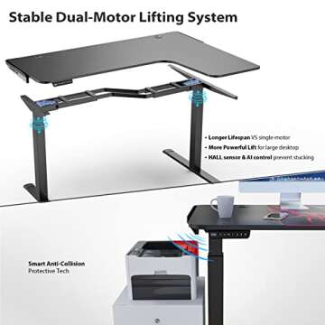 EE Eureka Ergonomic L Shaped Standing Desk 61" Adjustable