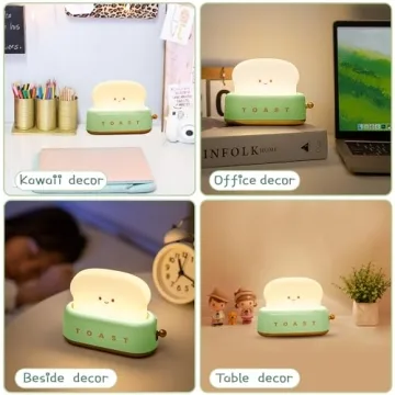 Cute Kawaii Toaster Night Light for Kids Rechargeable