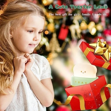 Cute Kawaii Toaster Night Light for Kids Rechargeable