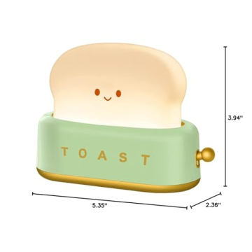 Cute Kawaii Toaster Night Light for Kids Rechargeable