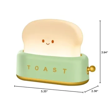 Cute Kawaii Toaster Night Light for Kids Rechargeable
