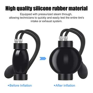 ELMCONFIG Quick Intake Adapter, Automotive Smoke Machine Bladder, Block Tester, Inflatable Leak Plug, Evap Smoke Machine Leak Tester for 12V Vehicle