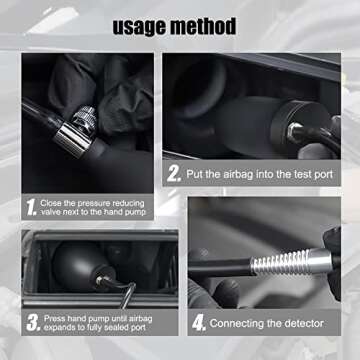 ELMCONFIG Quick Intake Adapter, Automotive Smoke Machine Bladder, Block Tester, Inflatable Leak Plug, Evap Smoke Machine Leak Tester for 12V Vehicle