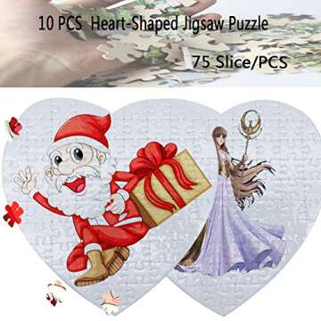 Blank Heart-Sublimation Jigsaw Puzzle - 10 Sets for DIY Crafts