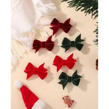 Buy Velvet Baby Hair Clips | 30PCS Christmas Mini Bows