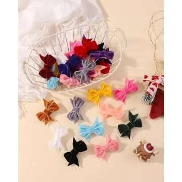Buy Velvet Baby Hair Clips | 30PCS Christmas Mini Bows