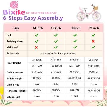 Girls Bikes with Basket & Training Wheels for Kids