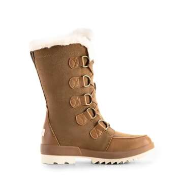 DREAM PAIRS Women's Waterproof Snow Winter Boots - Faux Fur Lined Comfort, Size 9, Tan