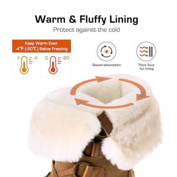 DREAM PAIRS Warm Snow Boots for Women - Lace Up & Water Resistant