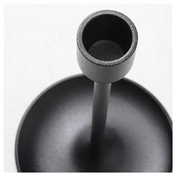 IKEA FULLTALIG Candlestick, Set of 3 Powder Coating Black Aluminum Candlestick Holder for Taper Cand...