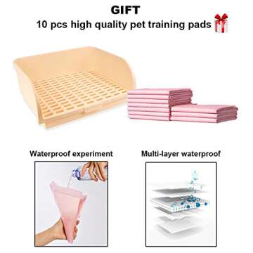 Amakunft 17"x13" Extra Large Rabbit Litter Box with 10PCS Bonus Pads, High Sided Plastic Guinea Pig ...