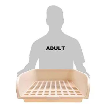 Amakunft 17"x13" Extra Large Rabbit Litter Box with 10PCS Bonus Pads, High Sided Plastic Guinea Pig Litter Box for Cage with Removable Grid, Indoor Bunny Jumbo Corner Litter Pan for Small Animal/Rat