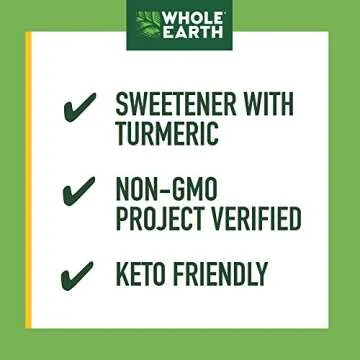 Whole Earth Sweetener Co. Infusions with Turmeric Plant-Based Sweetener, Zero Sugar Substitute, 60 Count (Pack of 1)