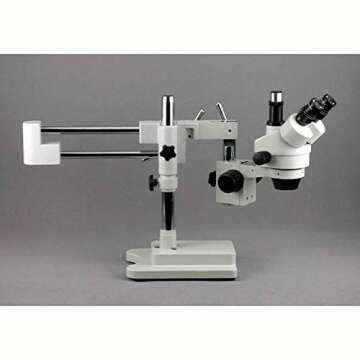 AmScope SM-4TPZ Professional Trinocular Stereo Zoom Microscope with Simultaneous Focus Control, WH10...
