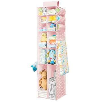 mDesign Hanging Organizer with 12 Shelves for Nursery Storage