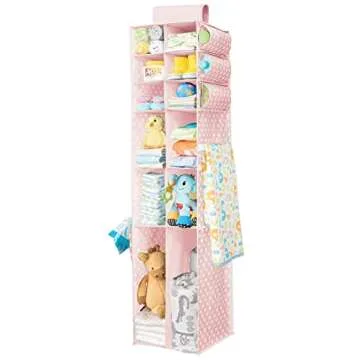 mDesign Hanging Organizer with 12 Shelves for Nursery Storage