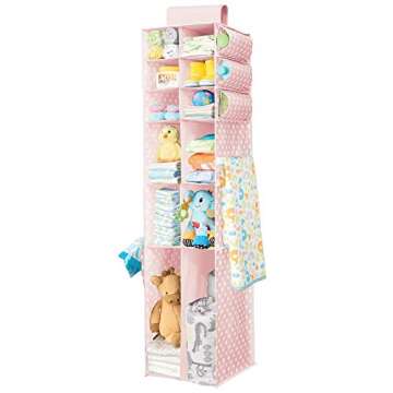 mDesign Hanging Organizer with 12 Shelves for Nursery Storage