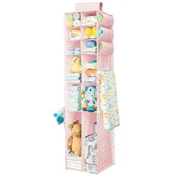 mDesign Hanging Organizer with 12 Shelves for Nursery Storage