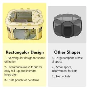 VCEPJH Portable Pet Playpen Foldable Dog Play Pen Collapsible Cat Tent Durable Puppy Crates Kennel Camping Doggy Playpen for Indoor Outdoor Travel Use Kitten Rabbit Animal(M)