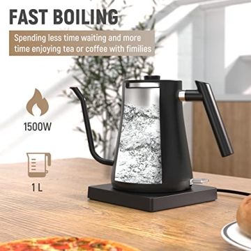 Fabuletta Gooseneck Kettle 1500W Fast Boiling & Safe