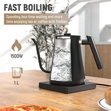 Fabuletta Gooseneck Kettle 1500W Fast Boiling & Safe