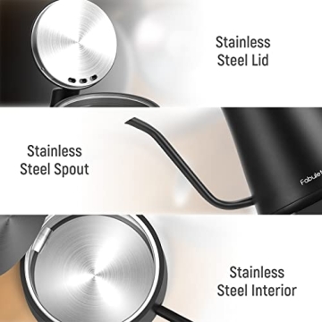 Fabuletta Gooseneck Kettle 1500W Fast Boiling & Safe