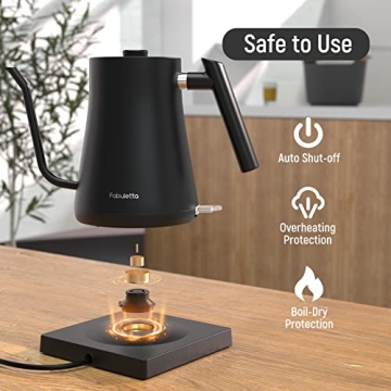 Fabuletta Gooseneck Kettle 1500W Fast Boiling & Safe