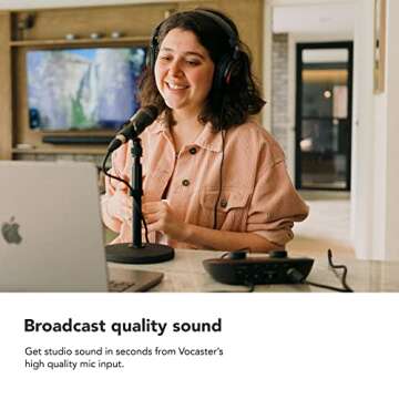 Focusrite Vocaster One — Podcasting Interface for Recording as a Solo Creator. Use Auto Gain, Enha...
