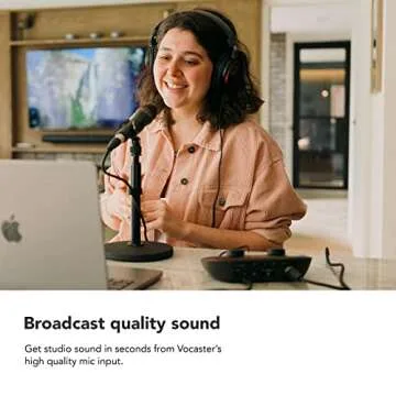 Focusrite Vocaster One — Podcasting Interface for Recording as a Solo Creator. Use Auto Gain, Enha...