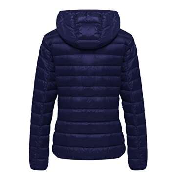 Wantdo Women's Warm Down Coat Lightweight Spring Jacket for Women 2024 (Navy, Small)