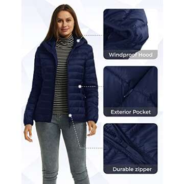 Wantdo Women's Lightweight Down Coat for Spring 2024