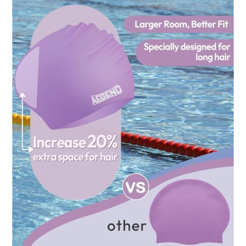 Durable Aegend Swim Caps for Long Hair 2 Pack